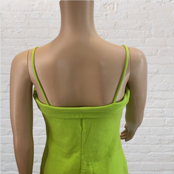 GW SPORT -- Long Top, Spaghetti Straps, Side Vents, Lime Green - Picture 6 of 15